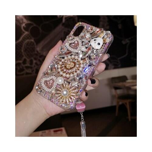 New Fashion Bling Crystal Diamond Ear Rabbit Soft Phone CoverFor Samsung S6 S7 edge S8 S9 S10 S20 S21 PLUS Note 5 8 9 10 20