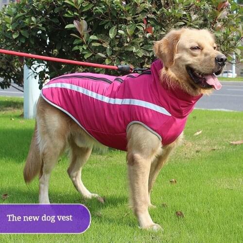 Pet Clothes for Waterproof Winter Warm Big Dog Jackets Padded Fleece Pet Coat Safety Reflective Design Dog vest XL-6XL