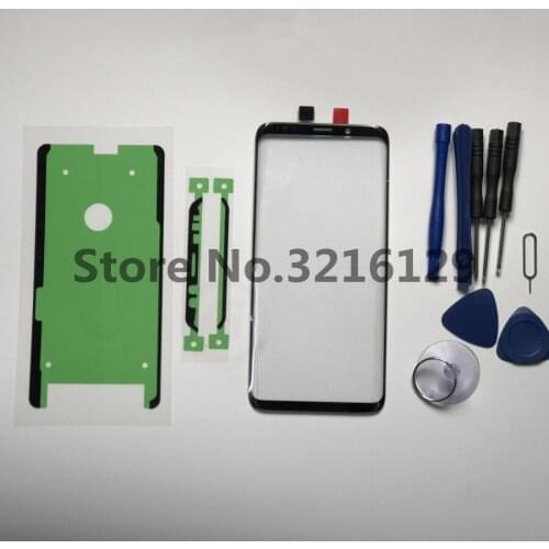 Front Outer Glass Lens Cover Replacement Parts For Samsung Galaxy S9 plus G960 G960F G965 TouchScreen Protector+adhesive+ tools