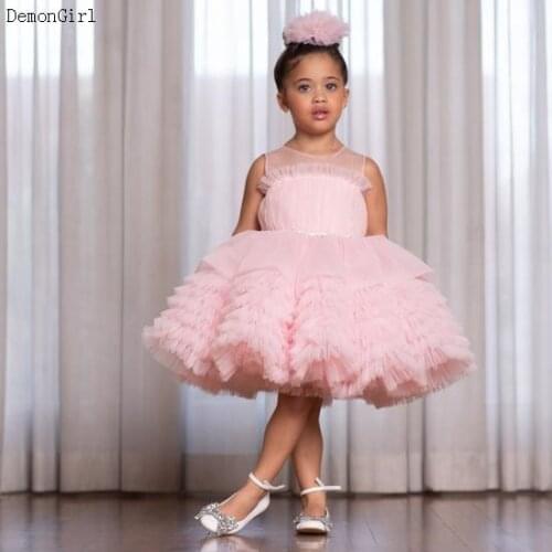 Pink Dresses For Girls Christmas Costume Princess Dress Kids Baby Girls Birthday Party Vestidos Clothing Gift Headband 1-12T