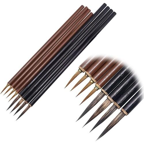 10 Pcs Mix Size Hook Line Pen Watercolor Brush Chinese Calligraphy Artist Art Student Learning Stationery Painting Tool Pen Set