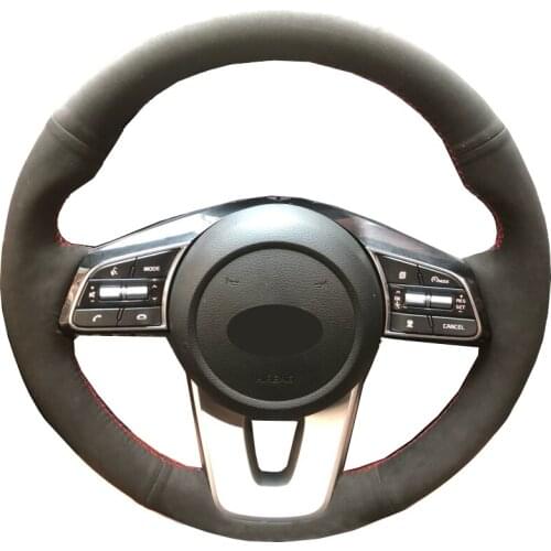 Hand Sewing Car Steering Wheel Cover Wrap Volant Suede For Kia K5 Optima Cee'd Ceed 2019 2020 Forte Cerato (AU) 2018 2019 2020