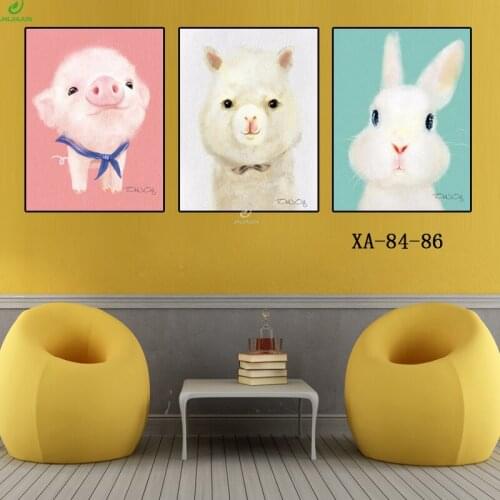 Cartoon Pig Sheep Rabbit Animal Modern Canvas Painting For Children Bedroom Kid Room Decor Home Wall Art Poster