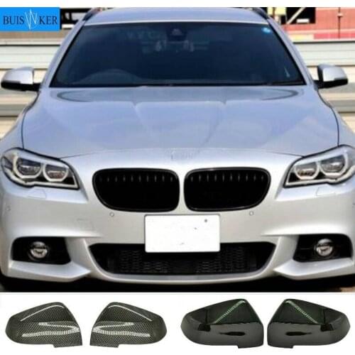 Carbon Fiber Style Car Side Mirror Cover Rearview Mirrors Trim For BMW 5 6 7 Series F01 F02 F06 F12 F10 F18 2014 2015 2016