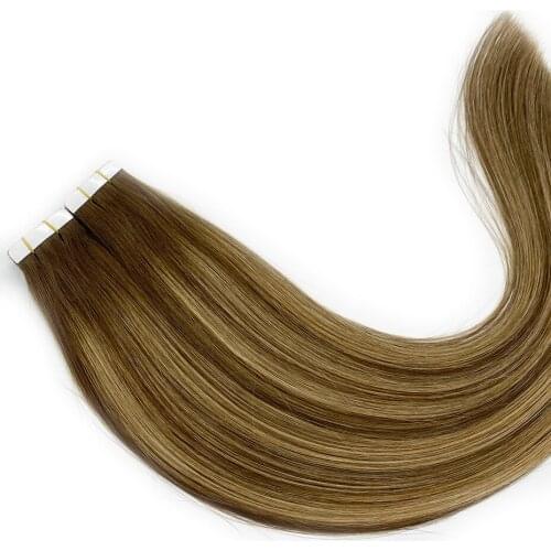 Kayla Balayage Color Tape in Human Hair Extensions Glue On Hair Invisible Seamless 100% Real Machine Remy Human Hair