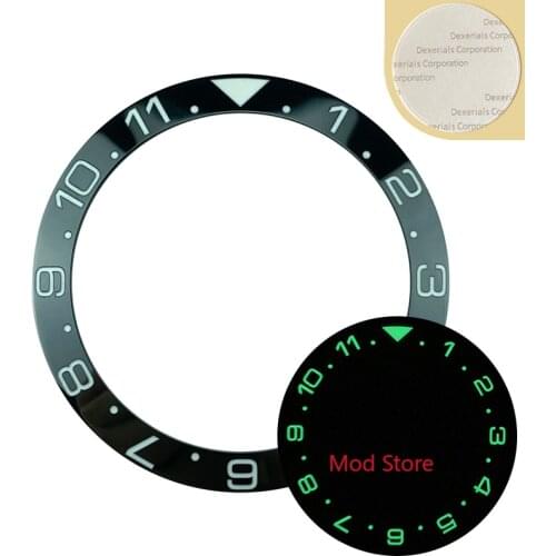 High Quality 38mm 12H Dual-Time C3 Lumed Ceramic Bezel Insert Mod For SKX007/009 Super Blue/Green Luminous