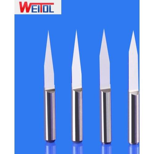 WeiTol 3.175MM shaper engraving bits carbide end mill Side edge flat bottom engraving bits PCB router bits 5 piece/ lot