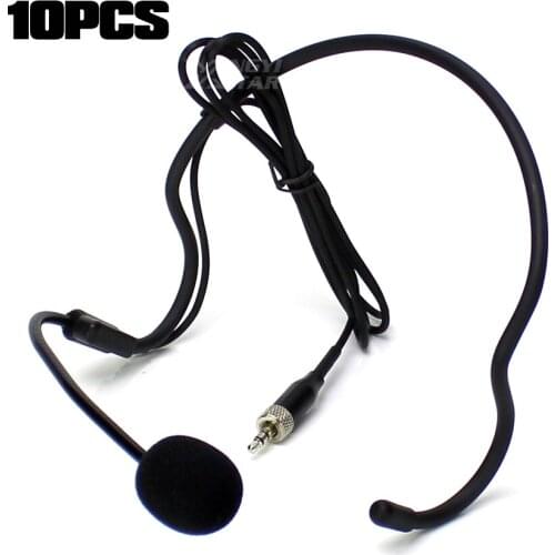 10PCS 3.5mm Jack Stereo Screw Lock Earset Condenser Mic Headworn Microphone For Wireless Beltpack Transmitter EK2000 EW352 G3 G2