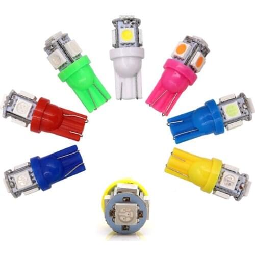 100pcs 24V T10 LED 194 168 W5W Car LED Wedge Clearance Reading Light Bulb Truck Turn Signal Lamp 5050 5SMD White Blue Red DC 24V