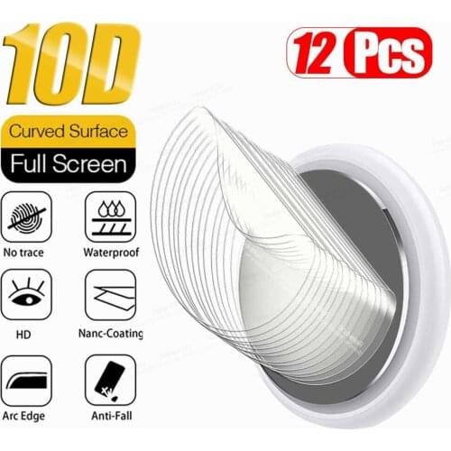 12pcs For Airtags Film Soft TPU Screen Protector For Apple Locator Tracker 10D Full Curved Protective Films Not Tempered Glass