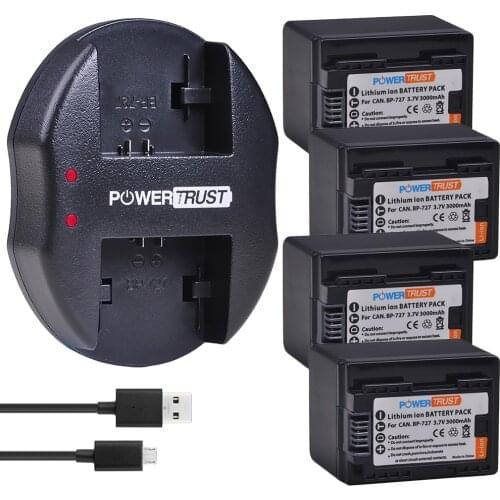 1X BP-727 BP727 BP 727 Battery and Charger for Canon BP-709 BP-718 BP-745 VIXIA HF R30 M50 M52 500 M56 M506 R36 R38 R306 R400
