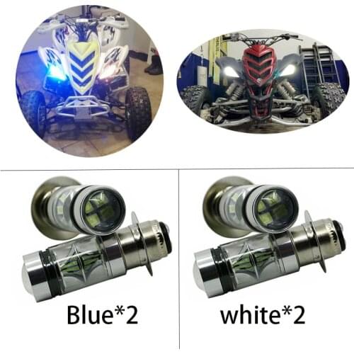 2X Super White LED Headlights Bulbs Low High Beam 100W For Yamaha GRIZZLY 660 400 450 350 125 YFZ350 YFZ450 RAPTOR 350 700 RHINO