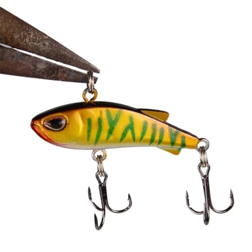 4.5cm/4g Mini VIB Submersible Trembling Swing Plastic Hard Bait With Sharp Treble Hook Wobblers Sinking Swimbait 3D Eyes