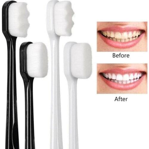 4pcs Portable Toothbrushes With Nano Ultra-fine Bristles Wave/Flat Teeth Head Travel Outdoor Use Oral Care Tool