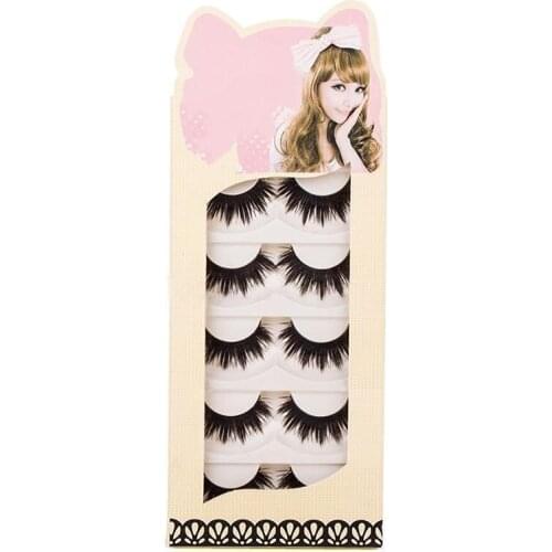 5 Pairs/Set Lady False Eyelashes Handmade Natural Long Eyelashes Nude Makeup Eyelashes Women Curly Bushy Super False Eyelashes