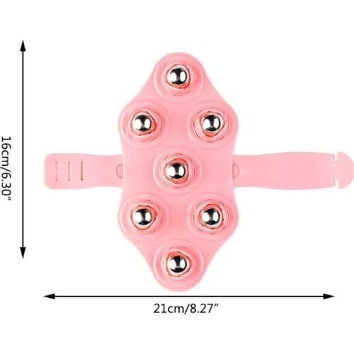 Q1FB 7 Ball Beads Handheld Massager Full Body Hand Roller Gloves Meridian Brush Tool