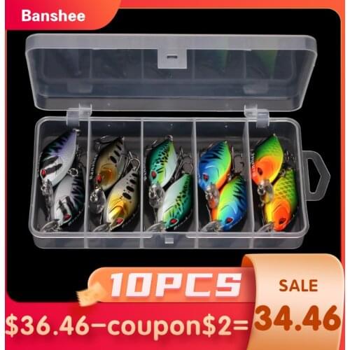 Banshee 10Pcs Set Of Wobblers For Pike Crankbaits Fishing Lures Shallow Diving Rattling Baits Hard Wobbler Trolling Lure 58mm 9g