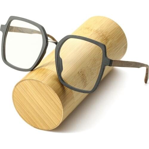 CHFEKUMEET Oversized Wood Prescription Diopters Eyeglasses Optical Glasses Men Women Progressive Grade Glasses Photochromic