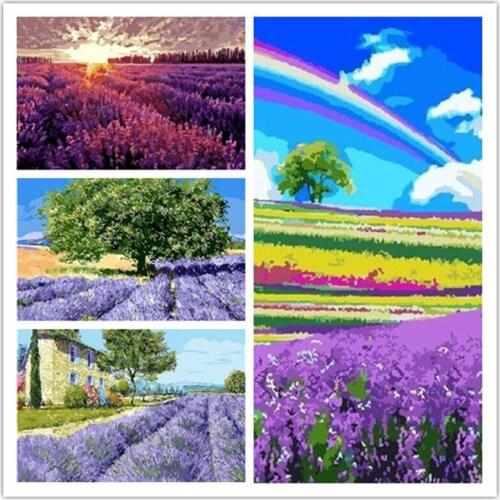 Girl Diy Painting By Numbers HandPainted Oil Painting Lavender Kit Paint By Numbers Acrylic Wall Art Canvas Adult Picture Decor