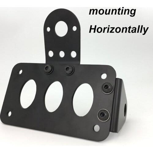 For Harley Metal Axle Side Mount Scooter Moped License Holder Plate Motorcycle Number Plate Rear Taillight Bracket Black