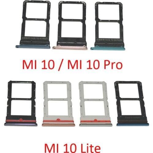 For Xiaomi MI 10 Lite Pro Sim Chip Tray Original New Phone SIM Raedr Micro SD Card Slot Holder Adapter Replace Repair Parts