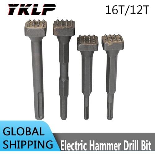 Alloy Point Groove Gouge Flat Round Chisel Electric Hammer Drill Bit Stone Slab/Bridge/Wall/Cement Pavement Chisel