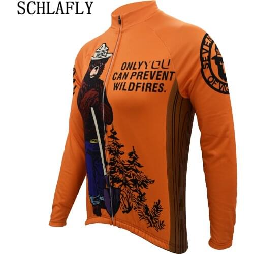 Smoke bear women cycling jersery long sleeve bike winter fleece wool & no fleece bicycle clothing schlafly autumn