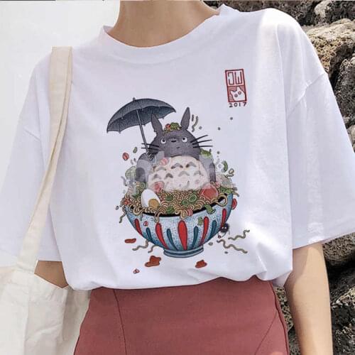 Kawaii Totoro Studio Ghibli Harajuku T Shirt Women Ullzang Cute Anime Graphic T-shirt Korean Style Manga Tshirt Top Tees Female