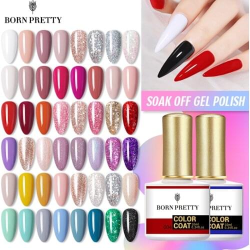 BORN PRETTY Soak Off Gel Nail Polish 60 Colors Nail Color Manicuring Semi-Permanent Vanish Base Top Coat Nail Art Design