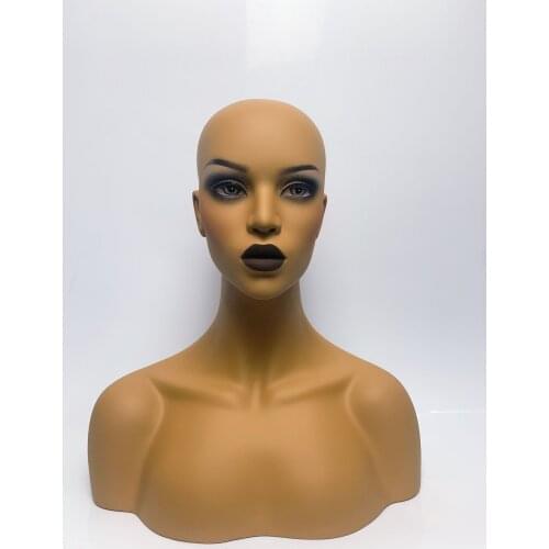 High-end luxury Realistic Fiberglass Female Mannequin Head Display Wig Necklace Earring Jewelry Hat Glasses Mold Stand Head