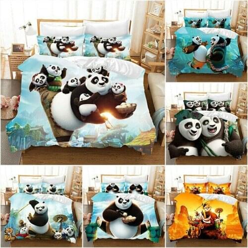 Kongfu Panda Home Textile Pillow Case 3D Bed Linen Duvet Covers Comforter Bedding Sets Bed Set Home Decor Bedding