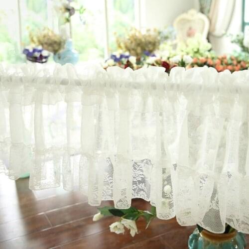 Short Curtain White for Living Room Kitchen Sheer Curtains Door Wedding Party Background Decor Window Drapes Bedroom Curtains