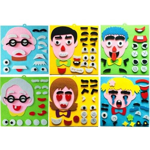 Creative Cloth Family Members Expression Transform Jigsaw Puzzle for Kids Cartoon Family Cognitive Educational Boys Girls Toys