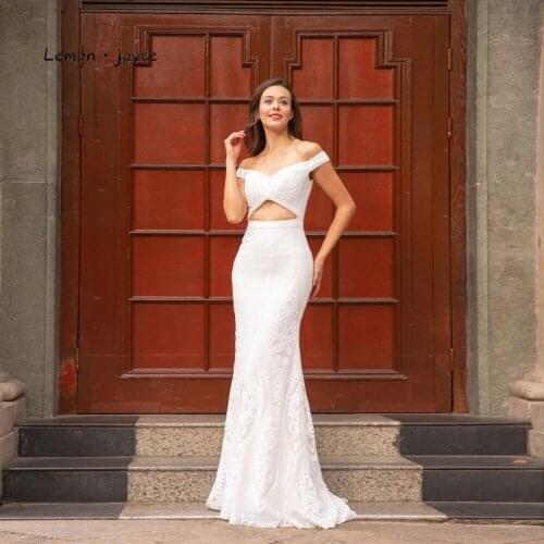 Lemon joyce White Evening Dresses Long 2020 Sexy Boat Neck Simple Floor-Length Mermaid Prom Party Gowns Plus Size