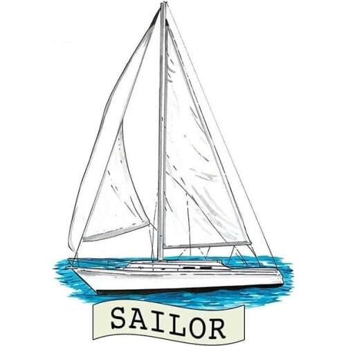 Hot Sell Personality for Sailboat Printed Car Stickers Decals Accessories Auto Decorative Stickers PVC 13cm X 9cm