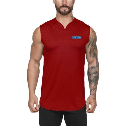 New Mens Sports Casual Workout Tank Top Musculation Gym Clothing Bodybuilding Fitness Breathable Sleeveless V-Neck Vest