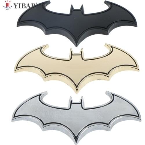 Metal 3D Bat Stickers Auto Car Logo Cartoon Bat Sticker Metal Badge Emblem Tail Decal Motorcycle Car Accessories