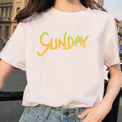 Fashion Korean Summer Womens Cute Letter print Short Sleeve T Shirt Streetwear Women Tshirt Casual Tee Tops Female T-shirt