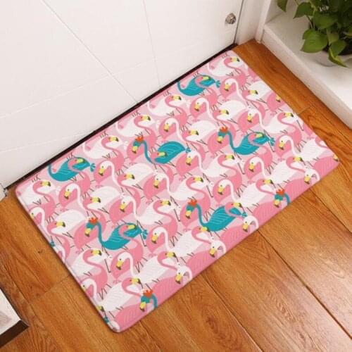 Flamingos Printed Floor Mats Anti-slip Rugs Cartoon Flamingos Animal Carpets Front Door Doormat Bathroom Carpet Kitchen Mat Gift