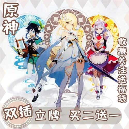 NEW Anime Genshin Impact Diona Mona Qiqi Paimon Noelle Lumine Acrylic Figure Stand Model Plate Desk Decor Toy Cosplay Xmas Gifts