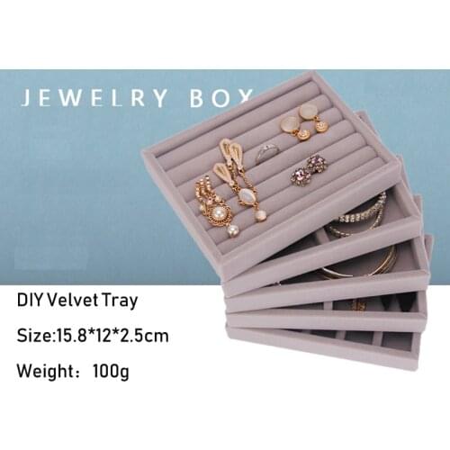 L15.8cm/W12cm/H2.5cm New Drawer DIY Jewelry Storage Tray Ring Bracelet Gift Box Jewelry Organizer Earring Holder Most Room Space