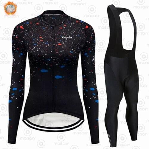 New Winter Thermal Fleece Set Cycling Clothing Women Jersey Suit Sport Cycling MTB Clothing Bib Pants Warm Sets Ropa Ciclismo