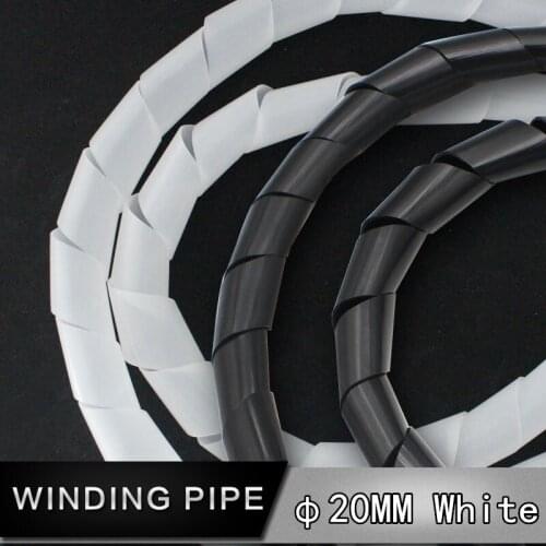 Flame retardant white spiral bands diameter 20mm about 3M Cable casing Cable Sleeves Winding pipe