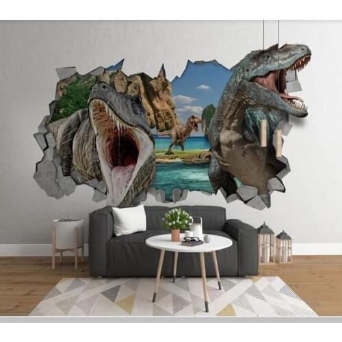 Papel de parede Modern 3D stereo wall dinosaur childrens room wallpaper mural,living room bedroom wall papers home decor