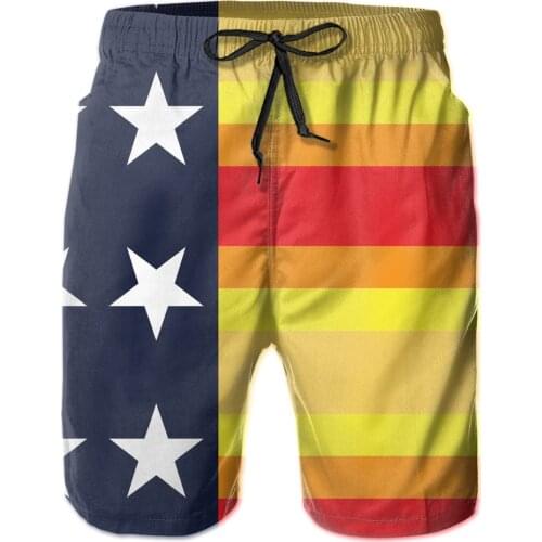 Beach Breathable Quick Dry Funny Novelty R333 Loose New Houston Throwback Texas Champ Jersey Flag Male Shorts