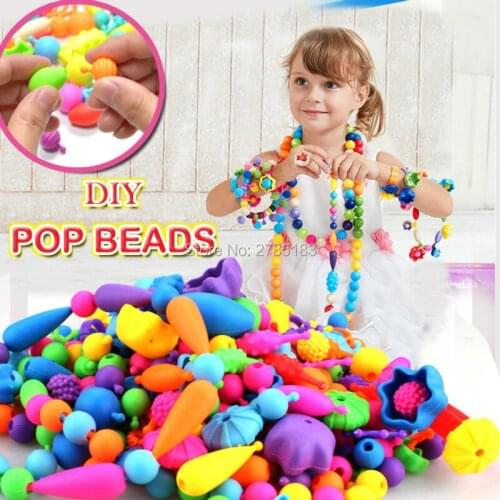 Pop Beads Toys Snap Together Necklace and Bracelet Crafts Jewelry Fashion Kit DIY Educational Kids Toy Craft DIY Jewelry Toys