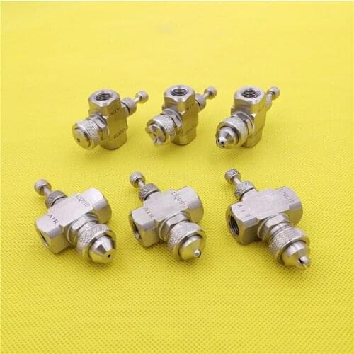 1/4"BSPT Gas Water Mixing Atomizing nozzle Two-fluid Adjustable air mising sprayer Chemical treatment spray head