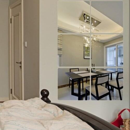 6x15x15cm Self Adhesive Mirror Wall Sticker DIY Living Room Porch Decoration Square Mirror Tile Sticker #2