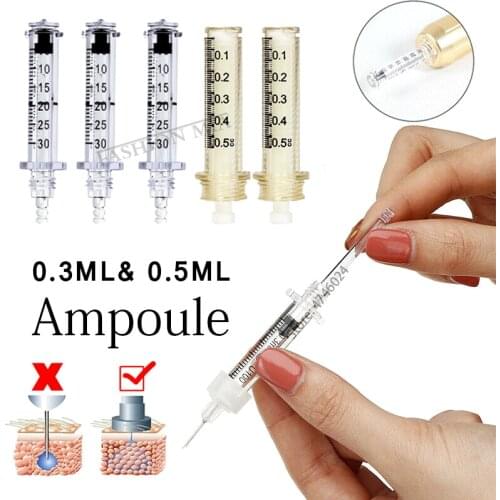 0.3ml 0.5ml Ampoule Head Syringe Needle for High Pressure Hyaluron Gun Hyaluronic Pen Lip Injection Wrinkle Removal Skin Care