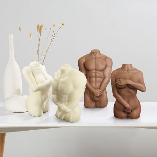 New style plump woman candle silicone mold 3D male body pregnant woman shy woman soap aroma candle mold home decoration supplies